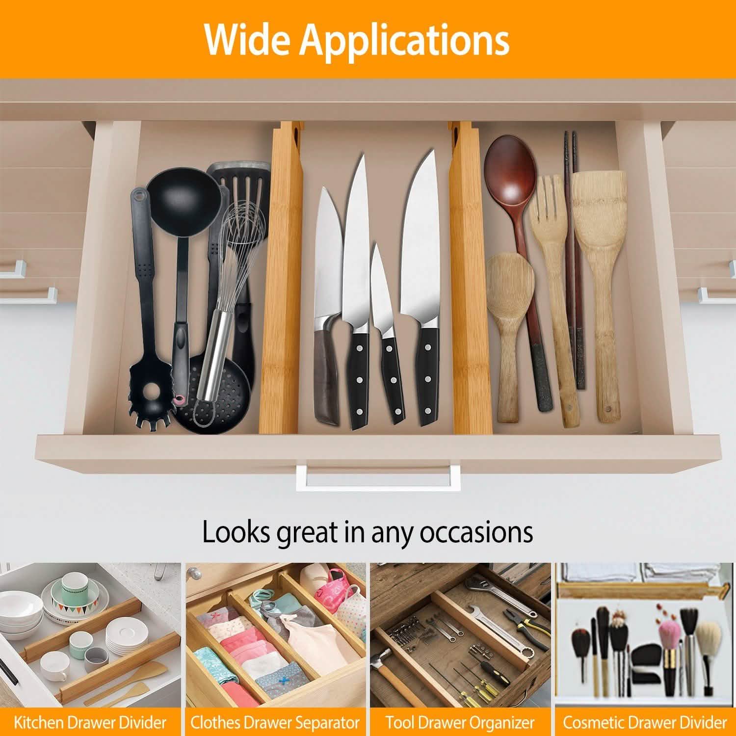 4-Piece: Adjustable Drawer Divider