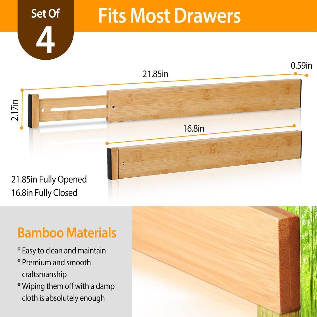 4-Piece: Adjustable Drawer Divider