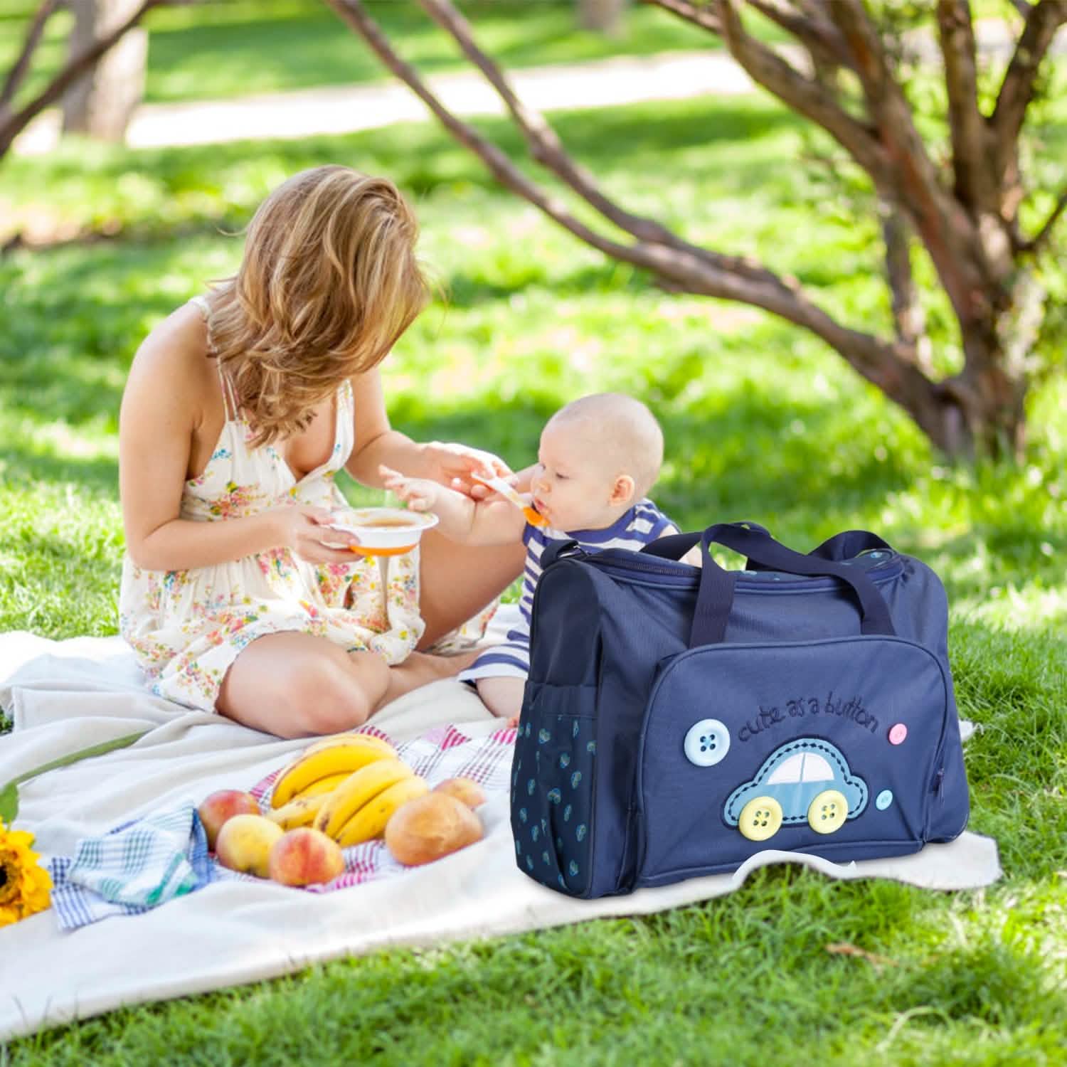 4-Piece: Baby Diaper Tote Bag Set