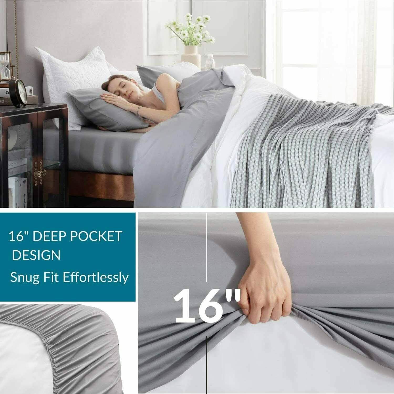 4-Piece: Bibb Home 300tc Bamboo Viscose Sheet Set