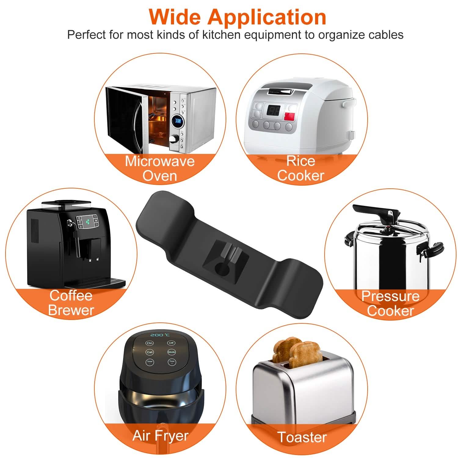 4-Piece: Cord Organizers Self-Adhesive Appliances Cord Holder