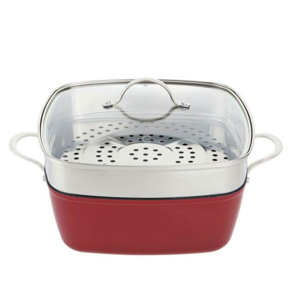 4-Piece: Curtis Stone Dura-Pan Chef Square Saute Set (Refurbished)