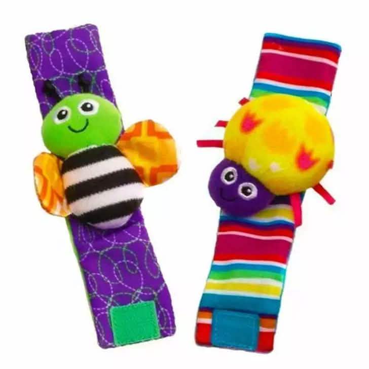 4-Piece: Cute Animal Soft Baby Socks Toys Wrist Rattles Set