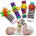 4-Piece: Cute Animal Soft Baby Socks Toys Wrist Rattles Set