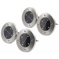 4-Piece: Disk Solar Powered Path Lawn Lights