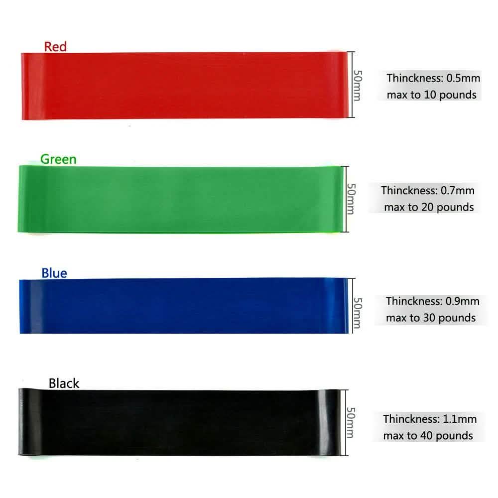 4-Piece: Exercise Resistance Loop Bands Assisted Pull Up Yoga Training