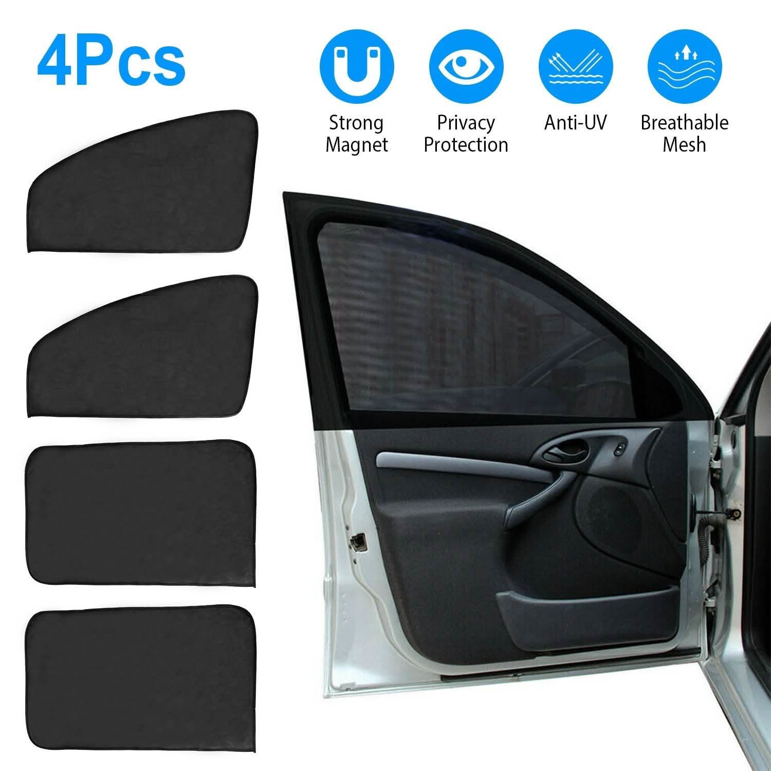 4-Piece: Front Rear Car Window Magnet Covers