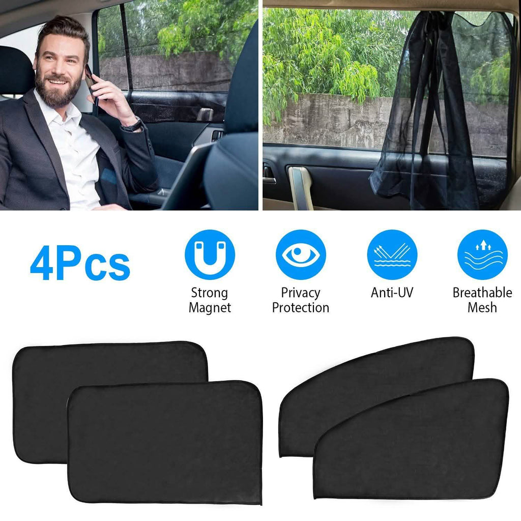 4-Piece: Front Rear Car Window Magnet Covers