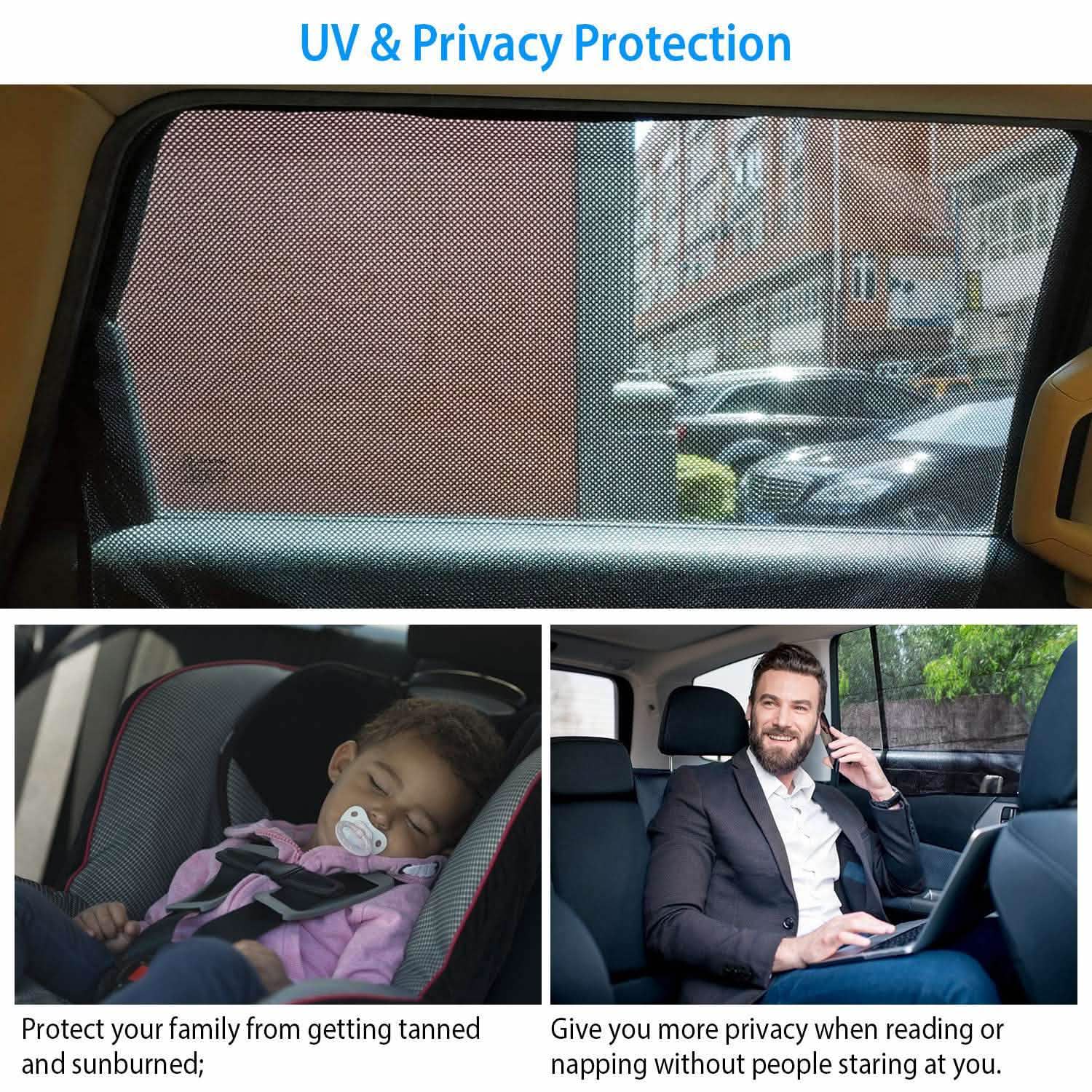 4-Piece: Front Rear Car Window Magnet Covers
