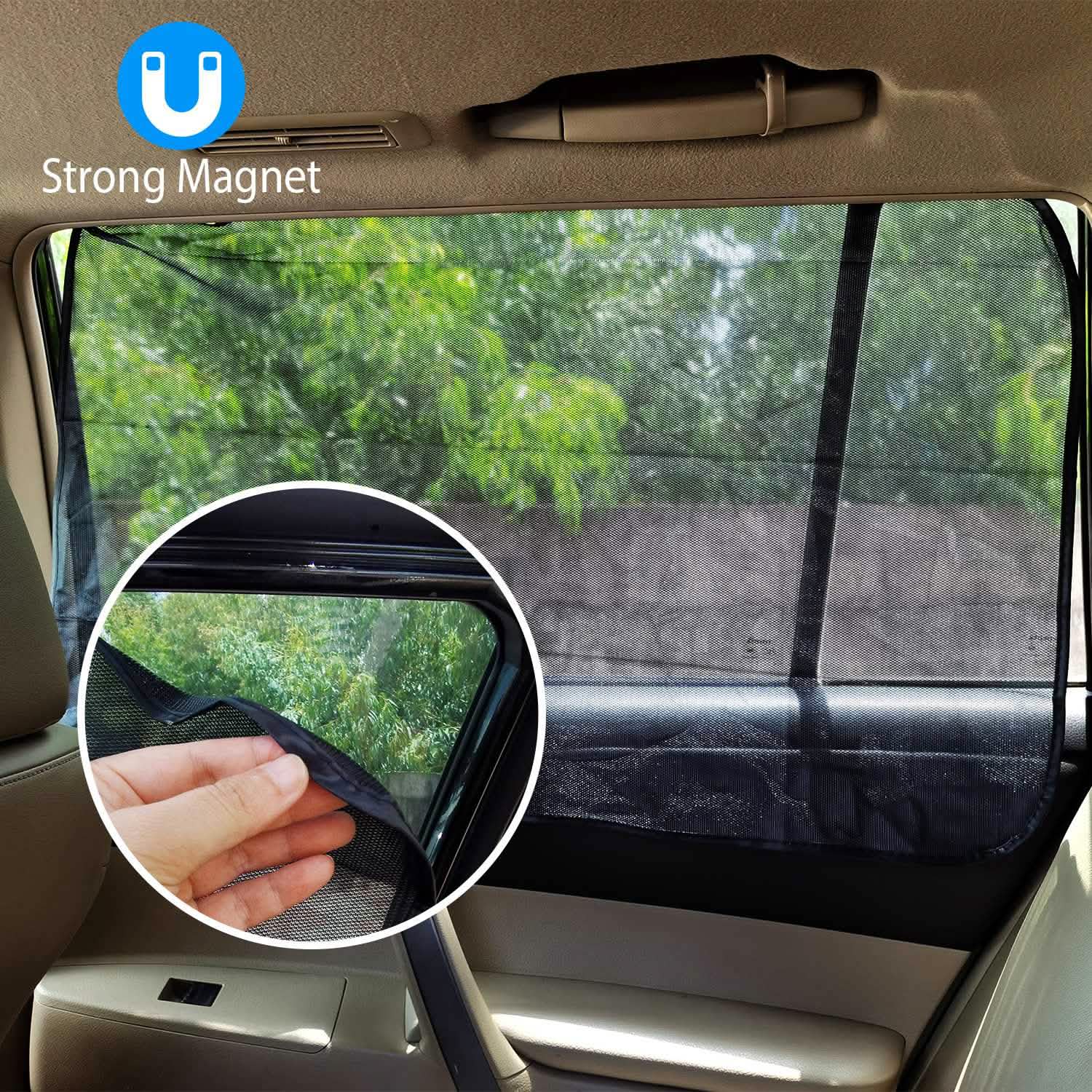4-Piece: Front Rear Car Window Magnet Covers