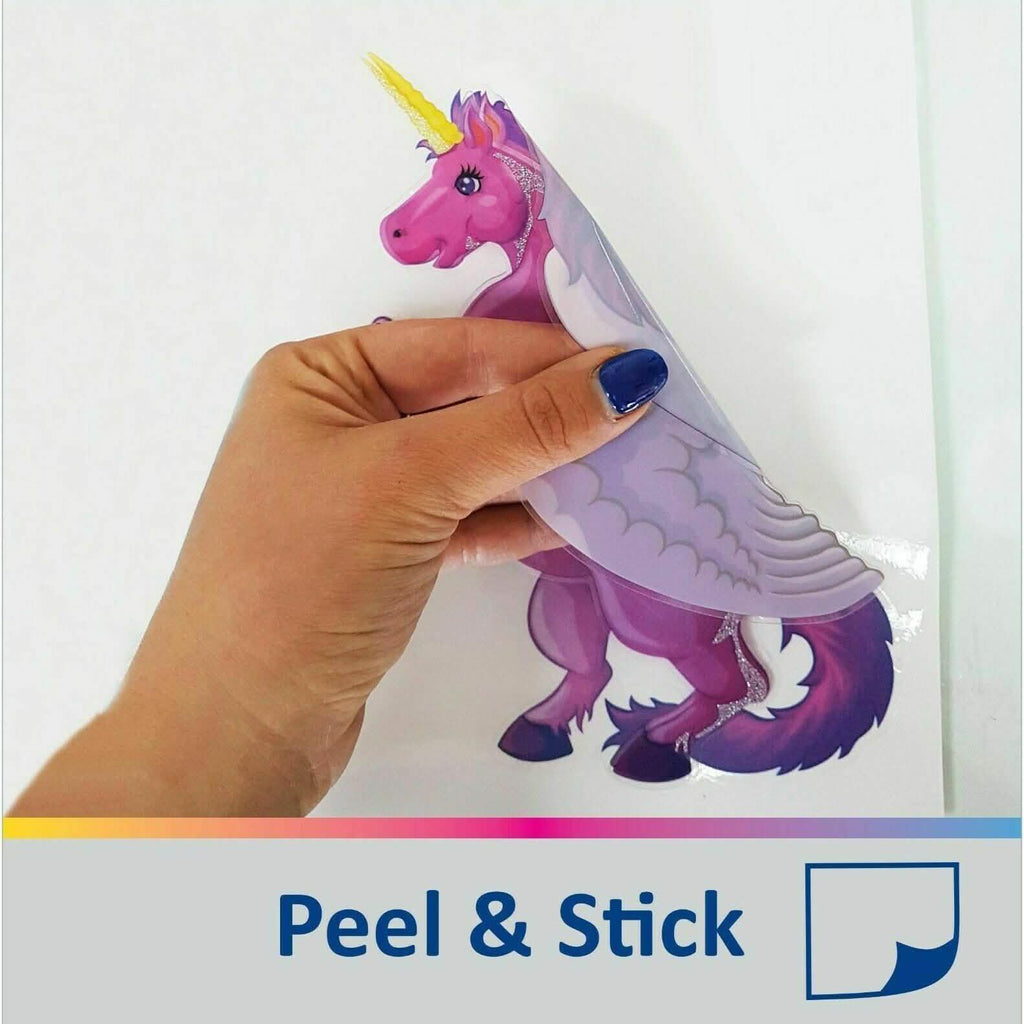 4-Piece: Malkin - Large Unicorn 3D Wall Decal Stickers Set