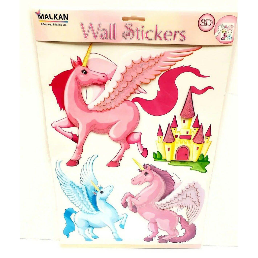 4-Piece: Malkin - Large Unicorn 3D Wall Decal Stickers Set