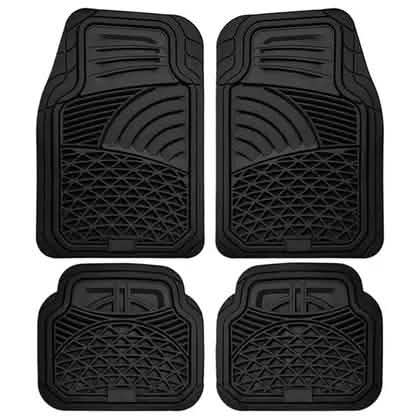 4-Piece: OxGord Universal Fit Heavy-Duty Rubber Car-Floor Mats Set