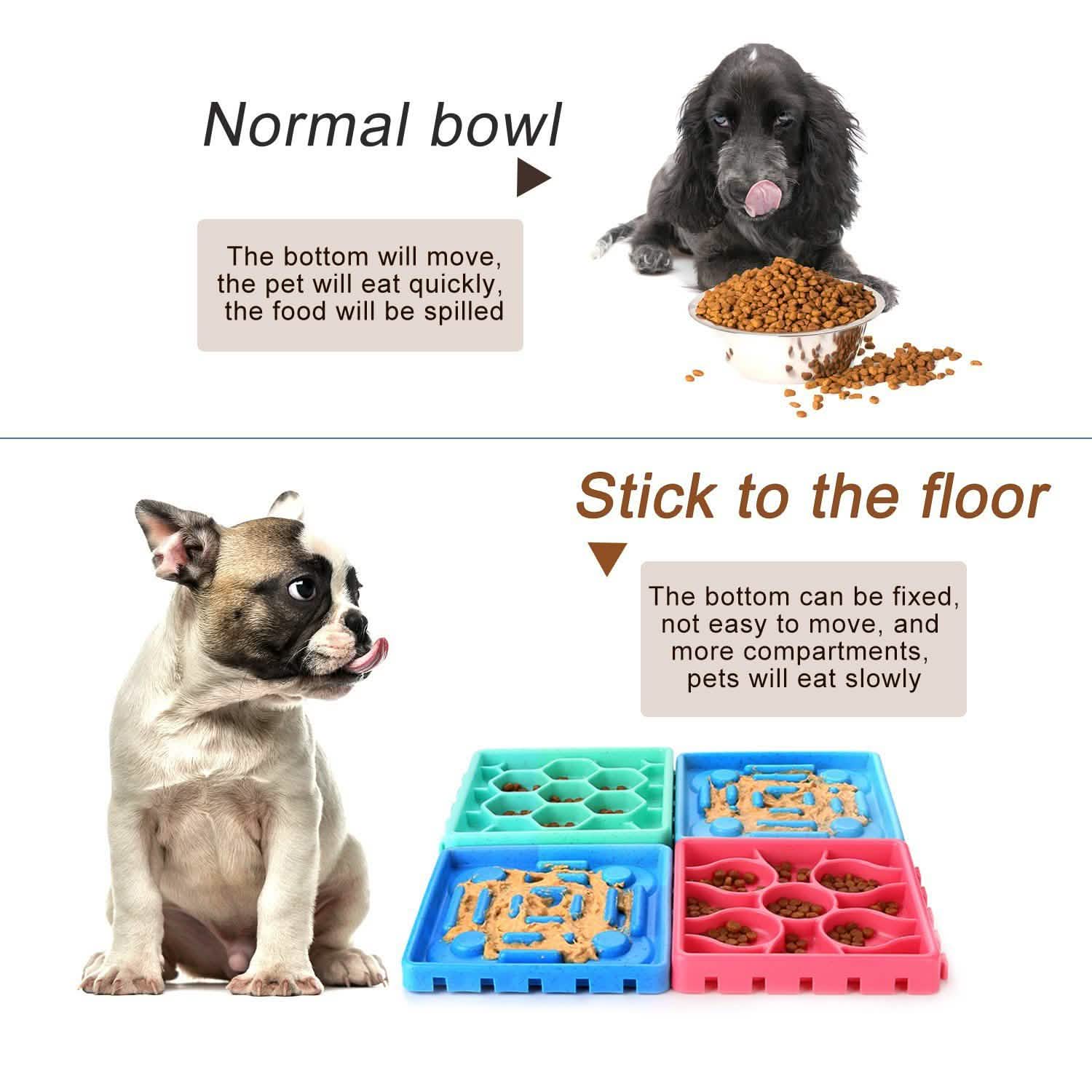 4-Piece: Pet Slow Feeder and Licking Tray Set