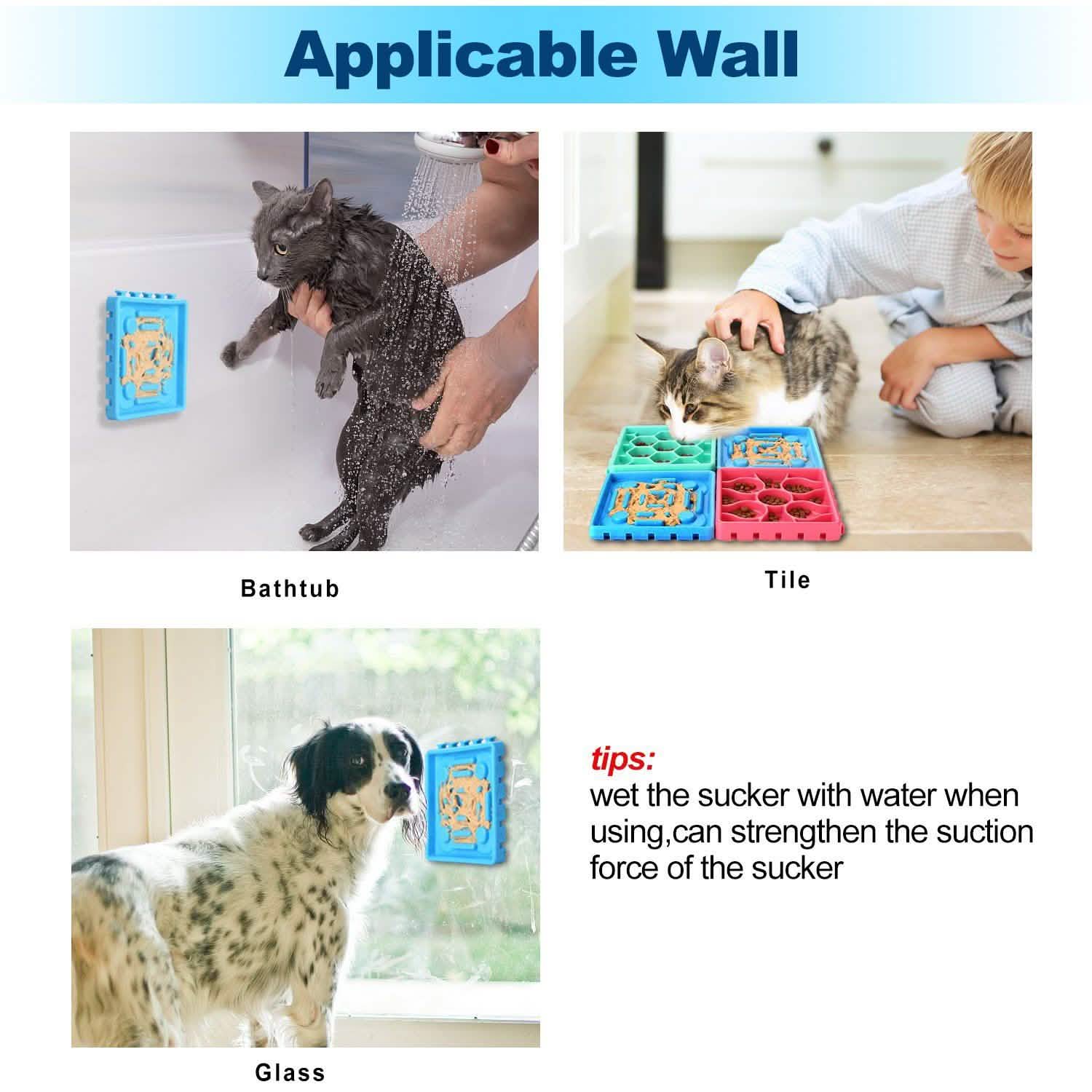 4-Piece: Pet Slow Feeder and Licking Tray Set