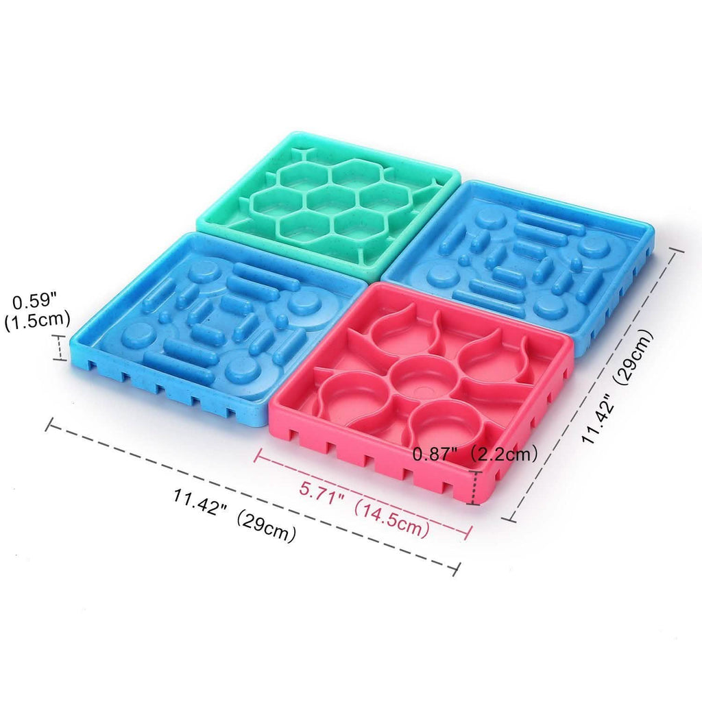4-Piece: Pet Slow Feeder and Licking Tray Set