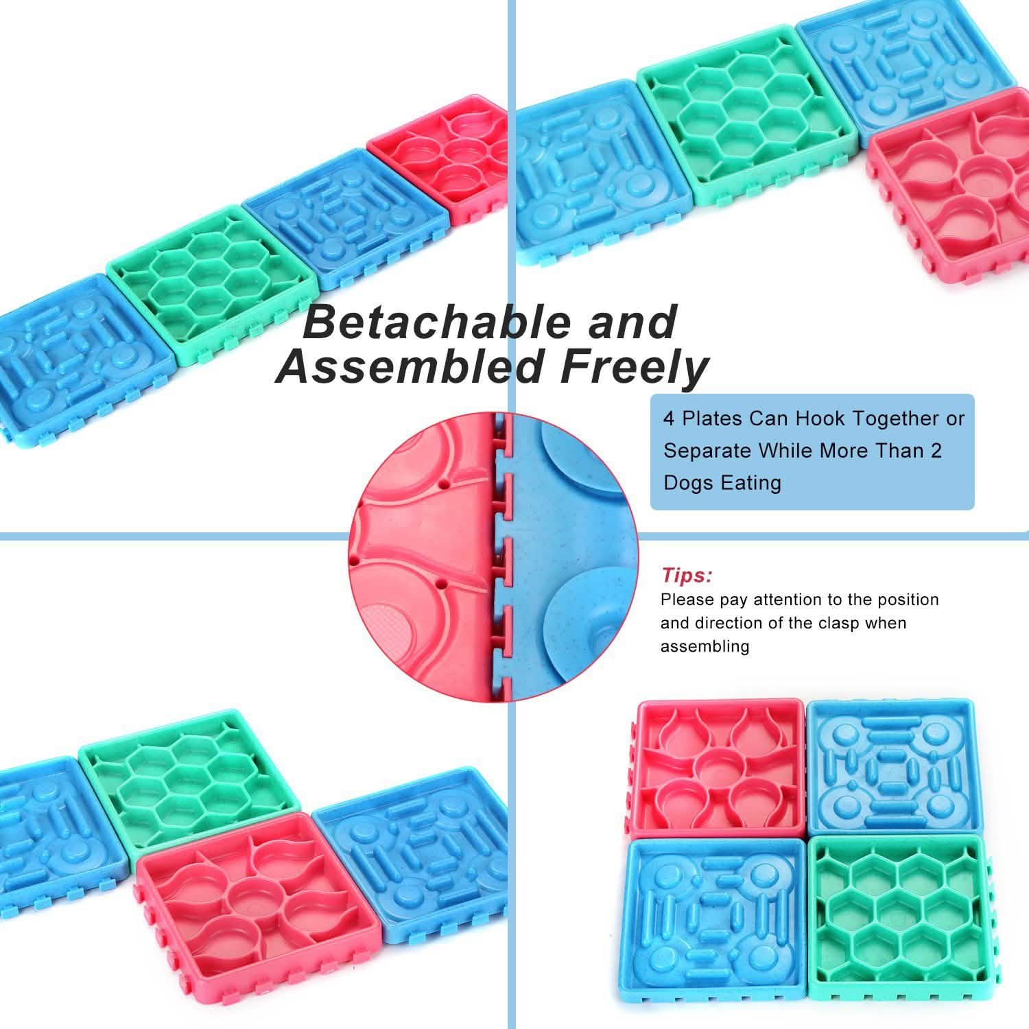 4-Piece: Pet Slow Feeder and Licking Tray Set