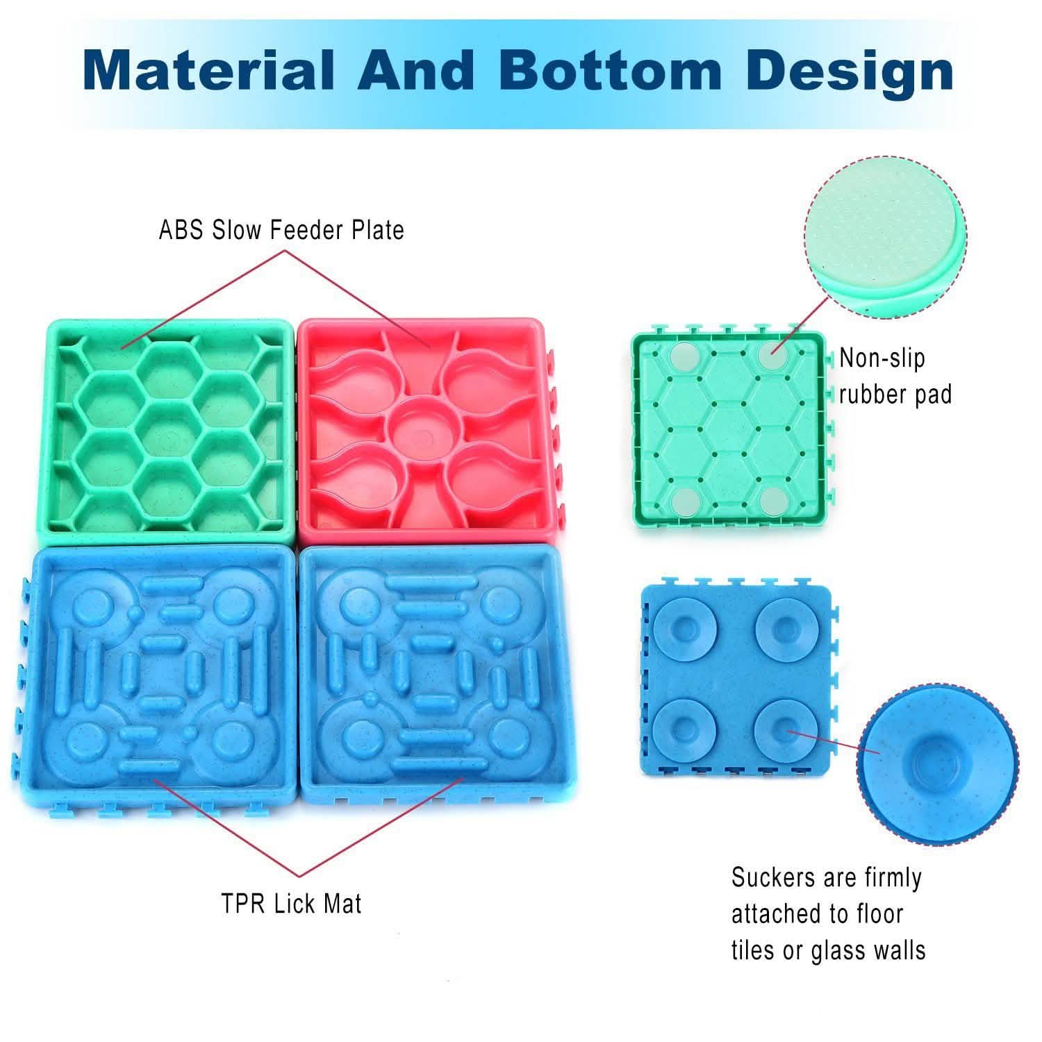 4-Piece: Pet Slow Feeder and Licking Tray Set
