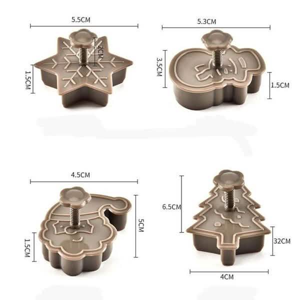 4-Piece: Plastic Cookie Baking Moulds