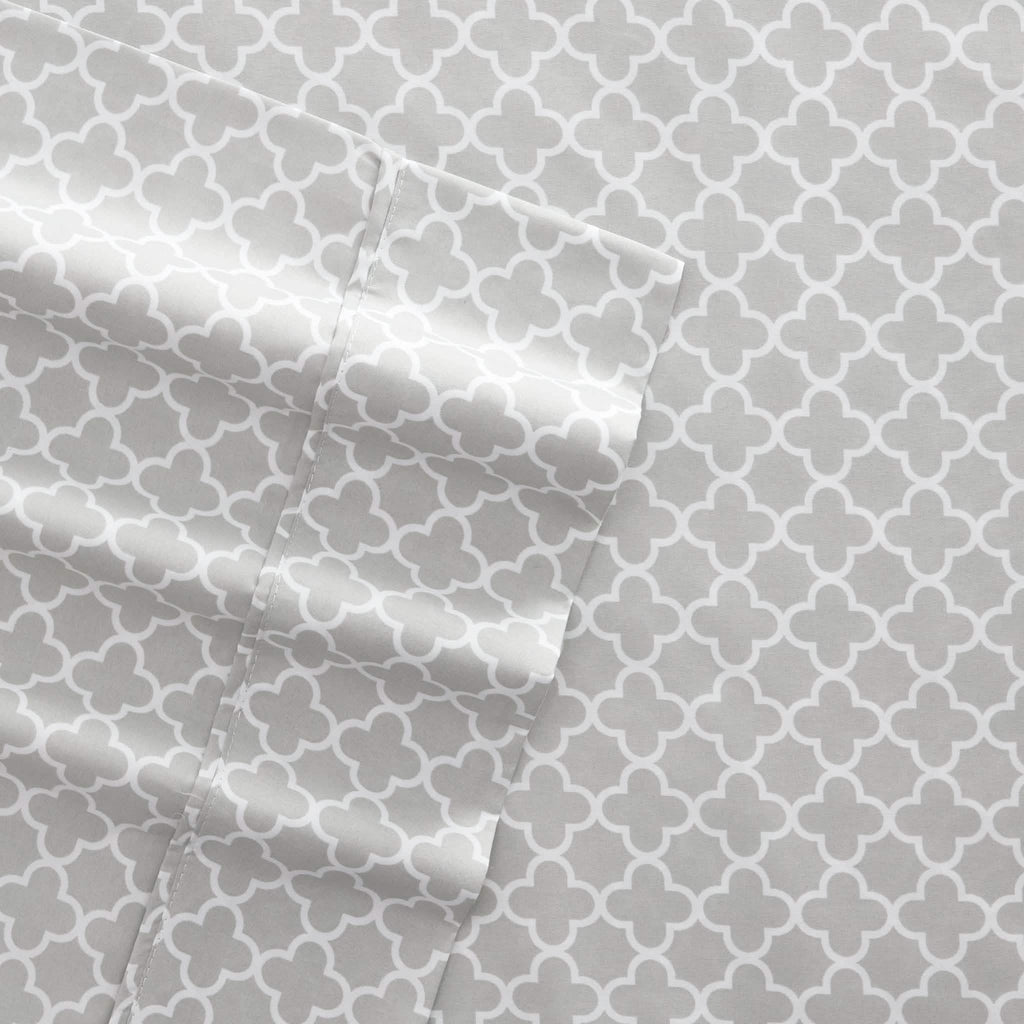 4-Piece: Quatrefoil Patterned Sheet Set