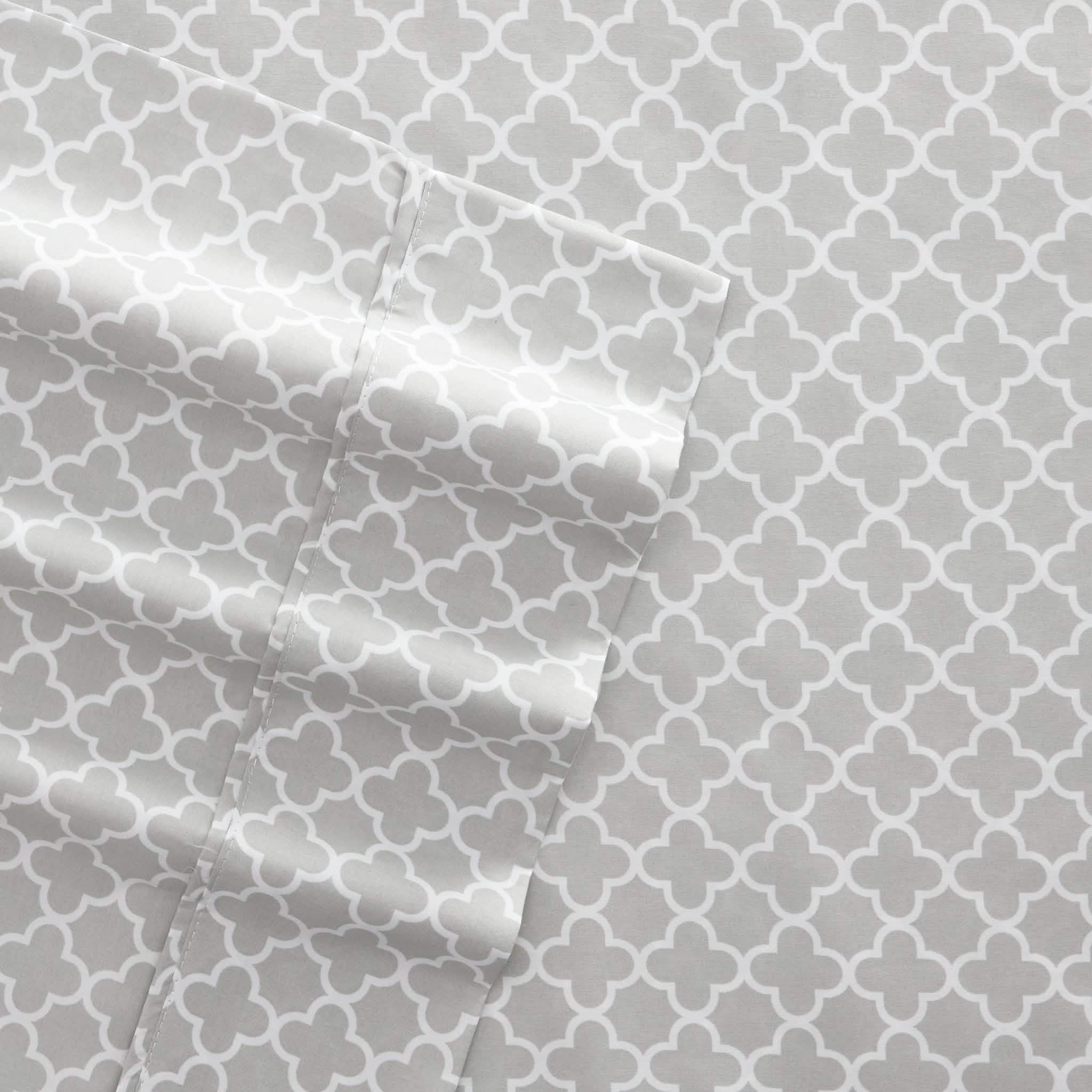 4-Piece: Quatrefoil Patterned Sheet Set