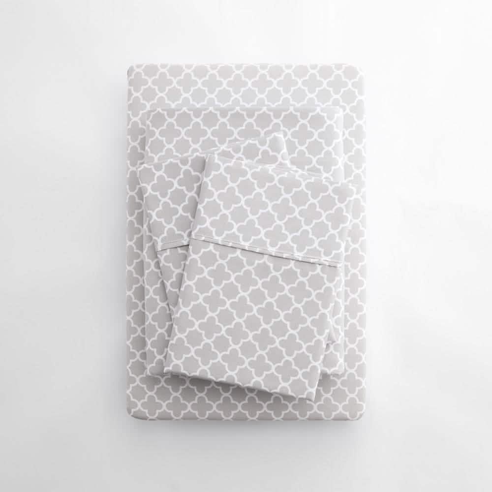 4-Piece: Quatrefoil Patterned Sheet Set