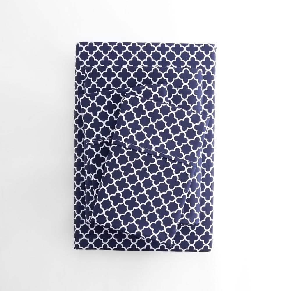 4-Piece: Quatrefoil Patterned Sheet Set