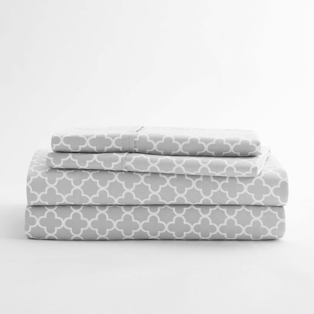 4-Piece: Quatrefoil Patterned Sheet Set