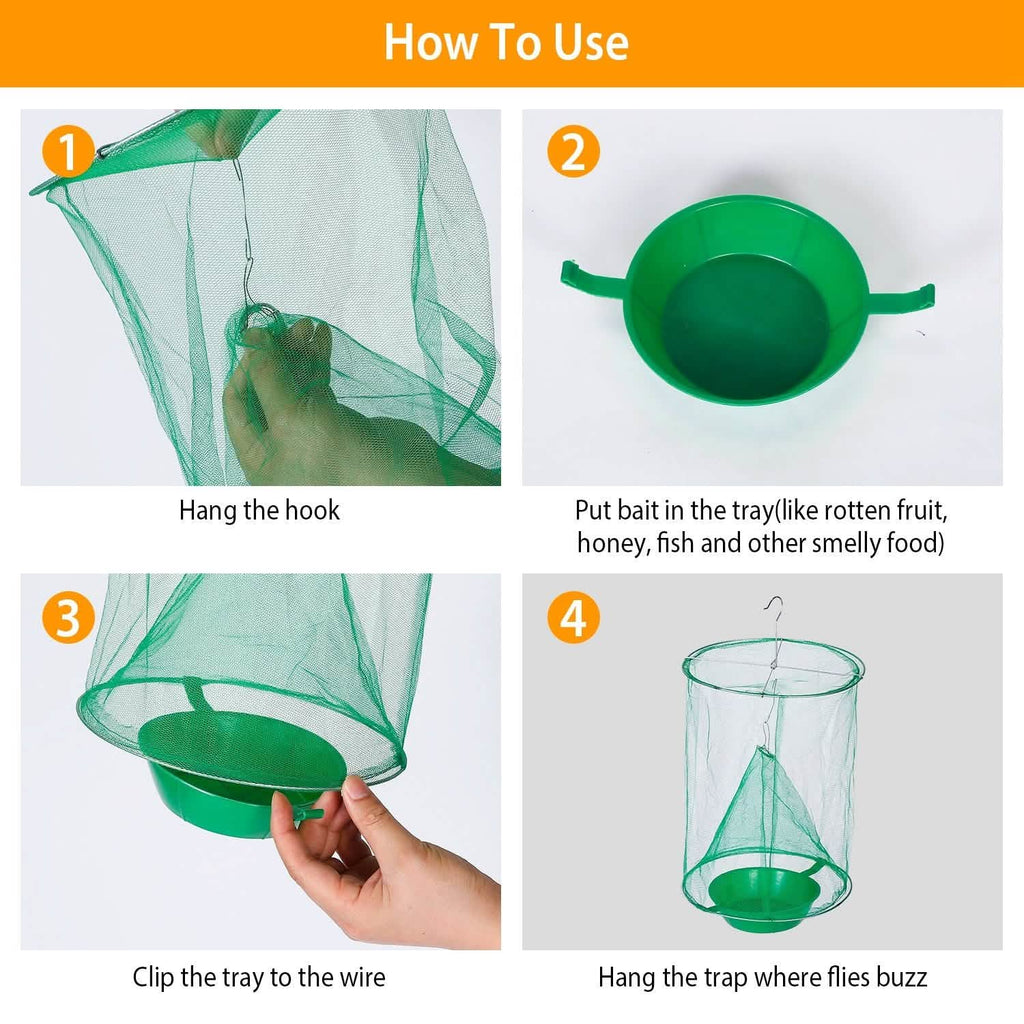 4-Piece: Ranch Fly Trap with Bait Set