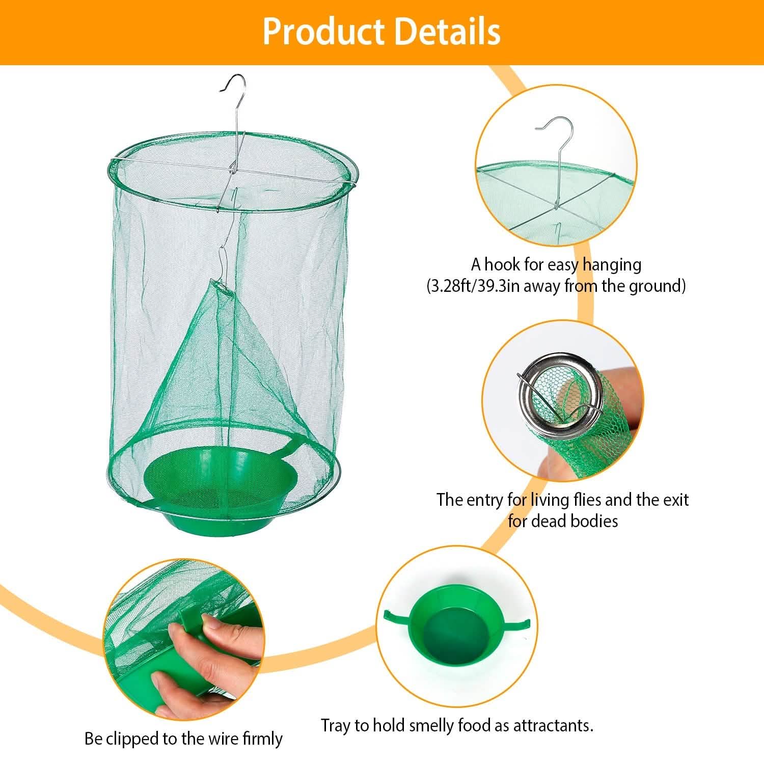 4-Piece: Ranch Fly Trap with Bait Set