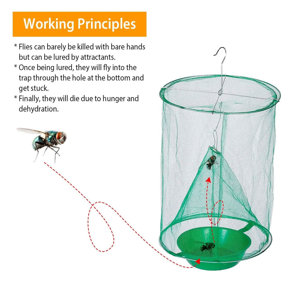 4-Piece: Ranch Fly Trap with Bait Set