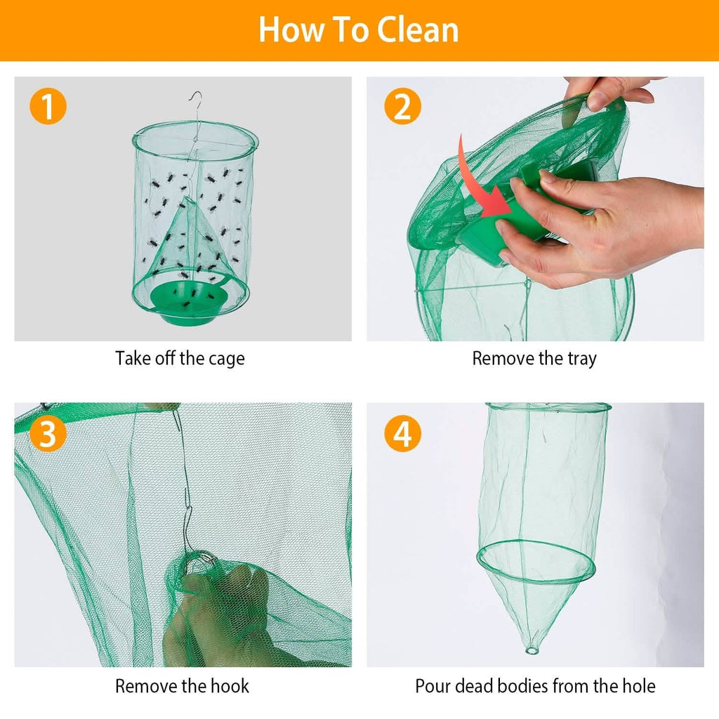 4-Piece: Ranch Fly Trap with Bait Set