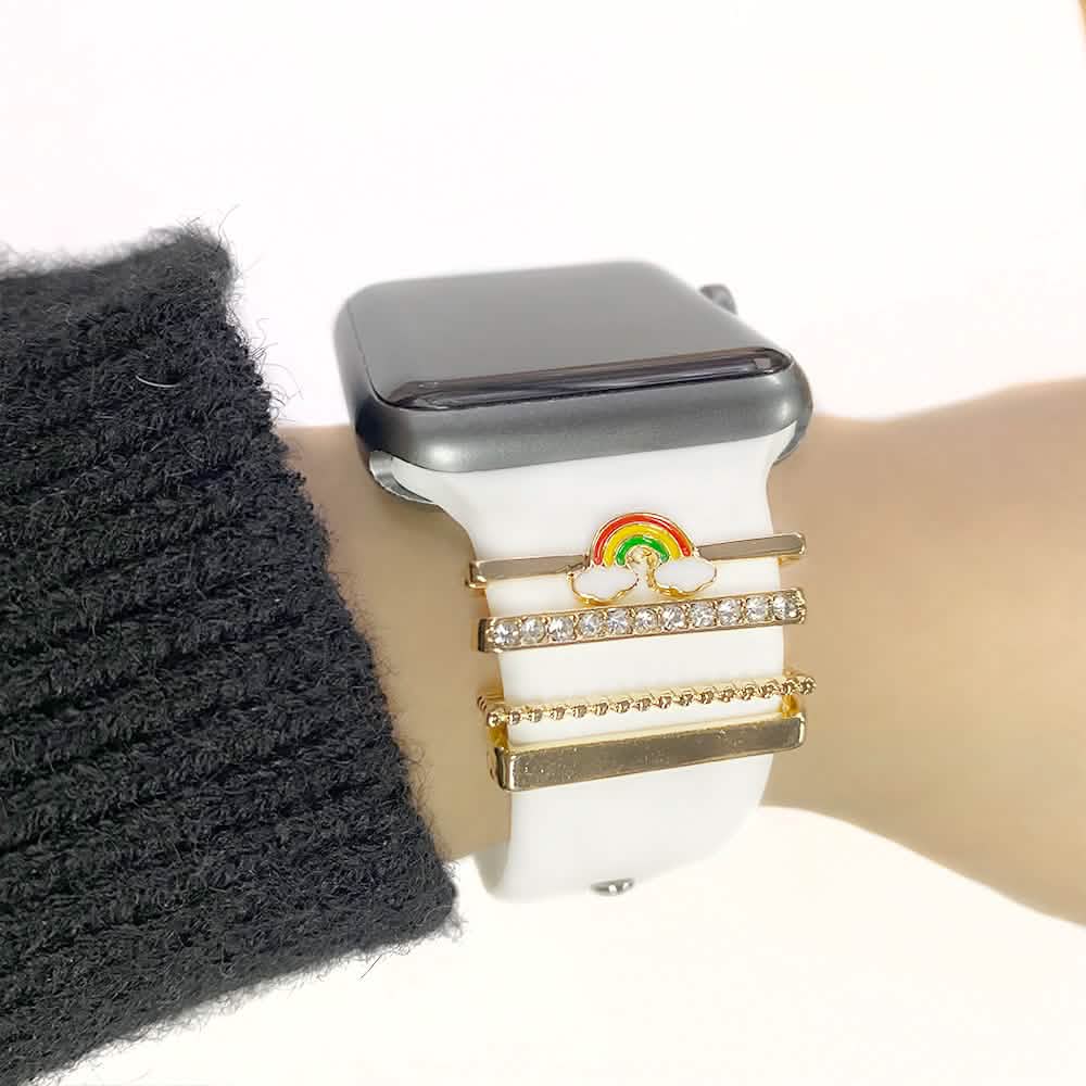 4-Piece Set: Decorative Apple Band Charms