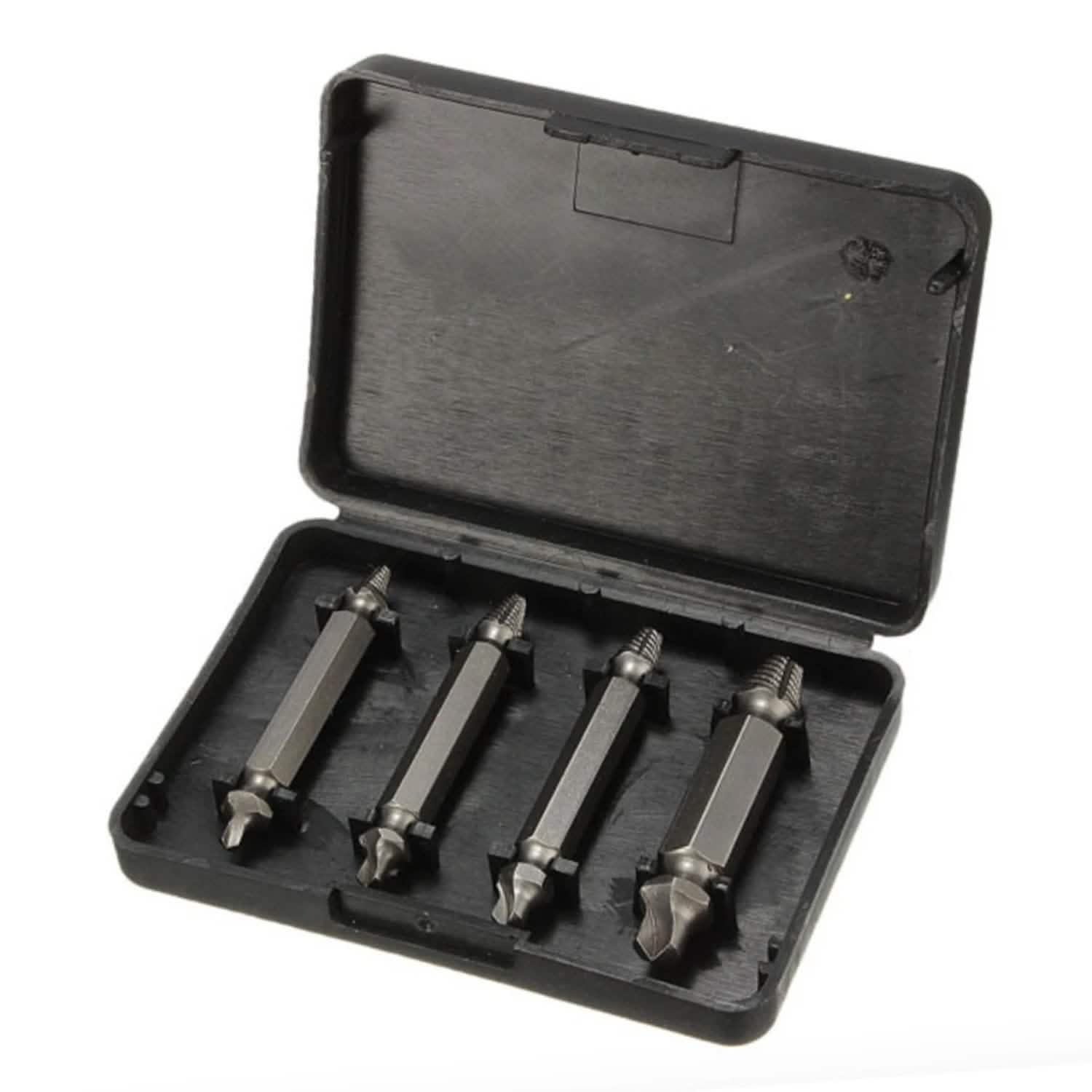 4-Piece Set: DrillPro Double-Sided Damaged Screw Extractors