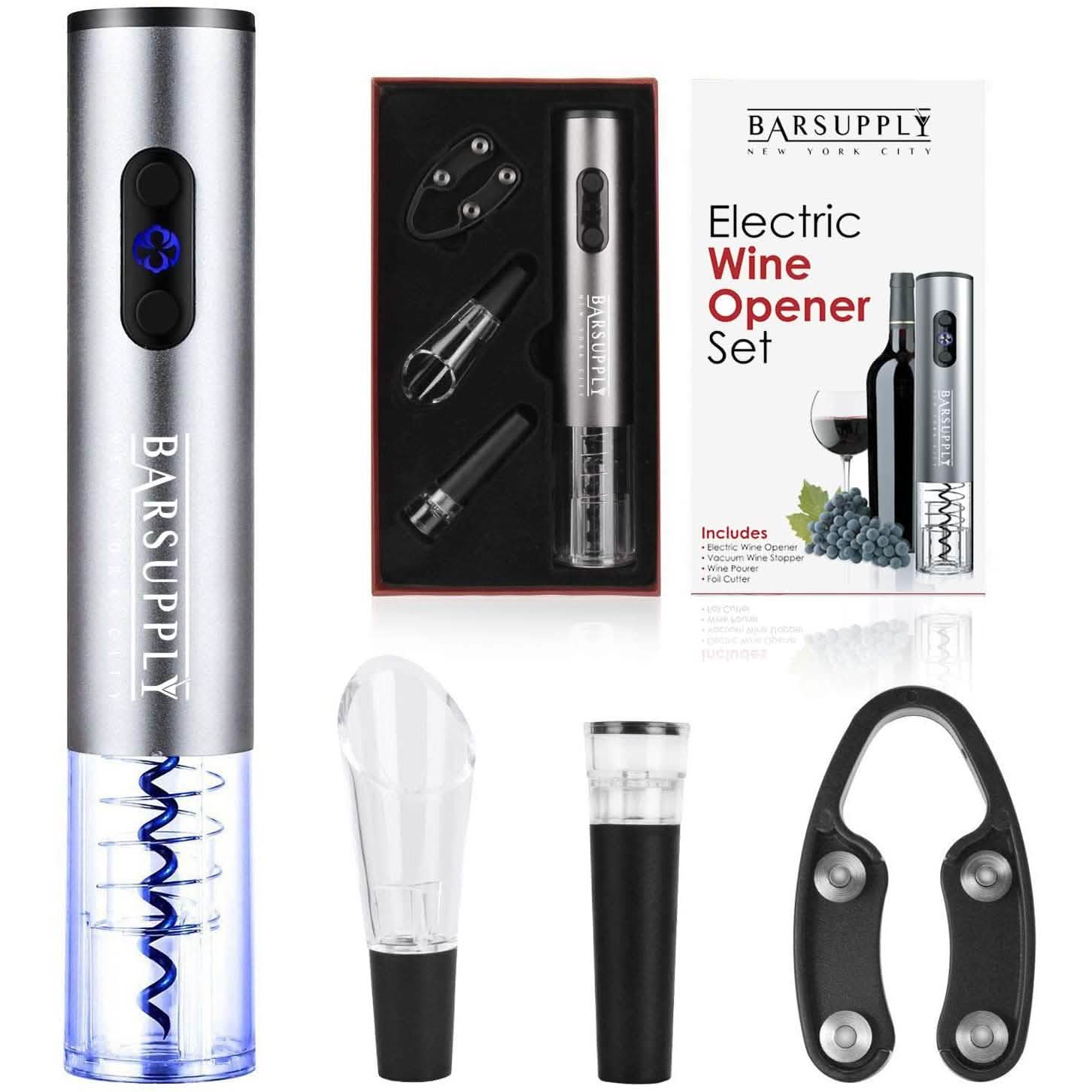 4-Piece Set: Electric Wine Bottle Opener