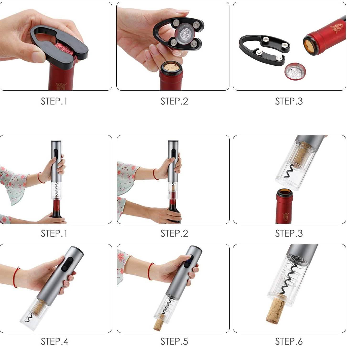4-Piece Set: Electric Wine Bottle Opener