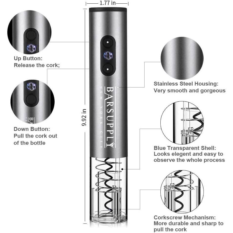 4-Piece Set: Electric Wine Bottle Opener