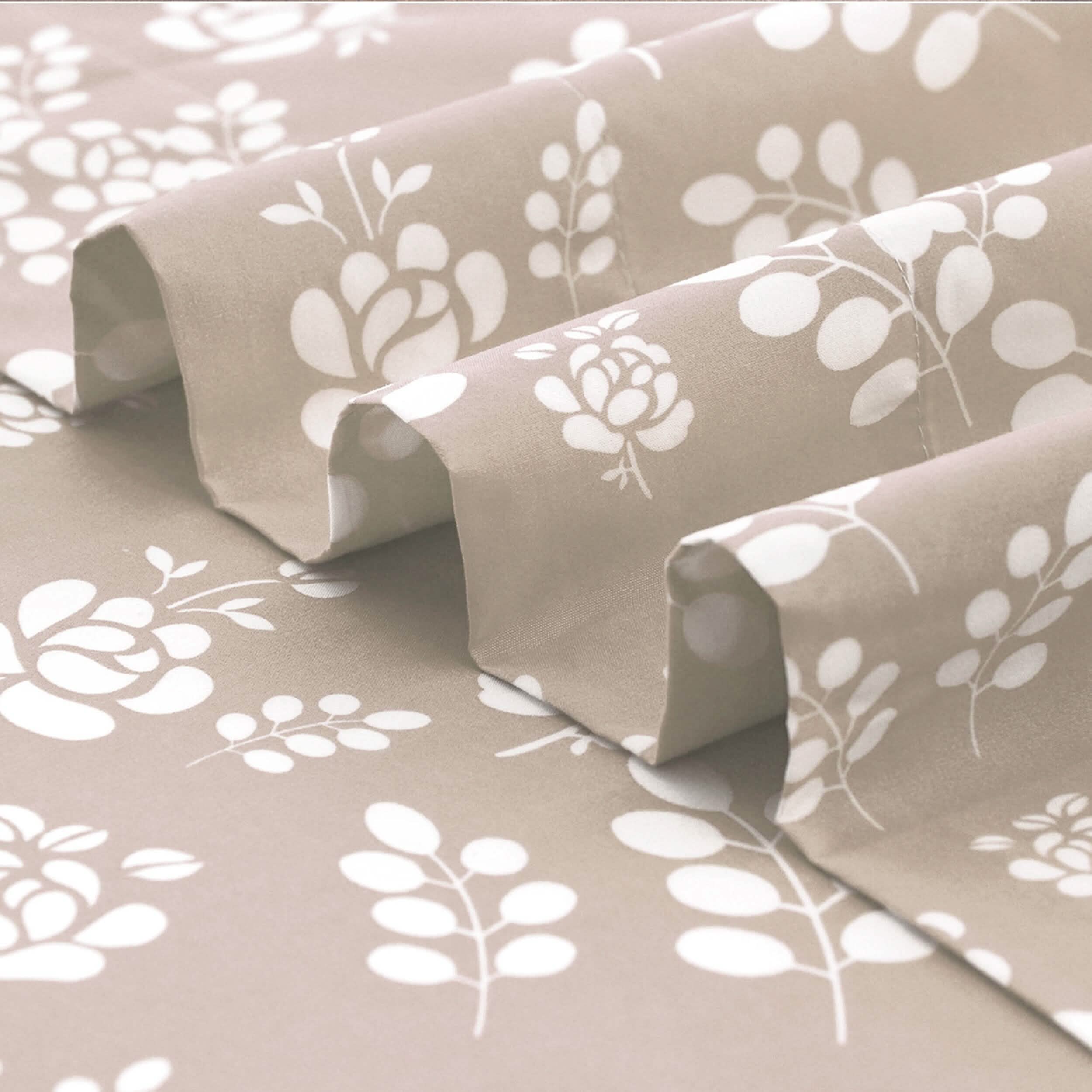 4-Piece Set: Floral Sheets Set Hypoallergenic Microfiber Ultra Soft Bed Sheets