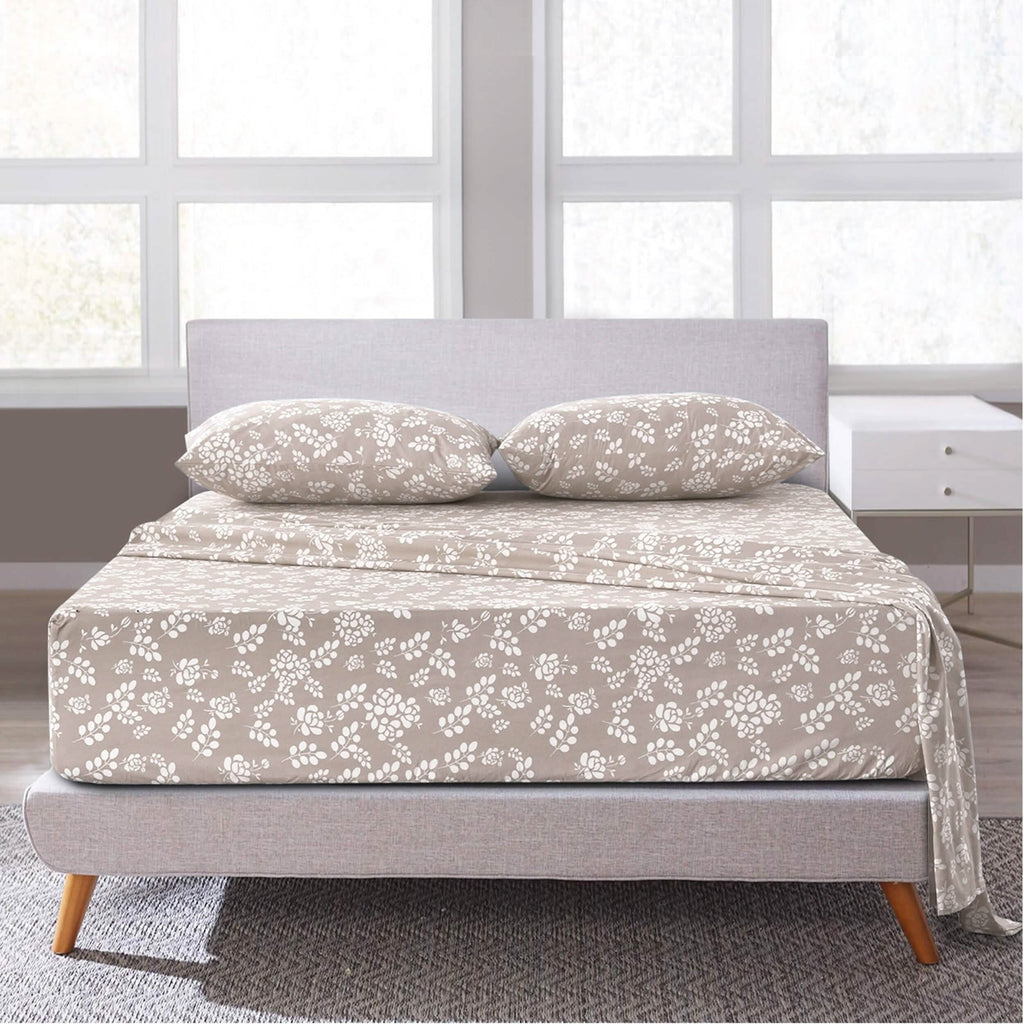 4-Piece Set: Floral Sheets Set Hypoallergenic Microfiber Ultra Soft Bed Sheets