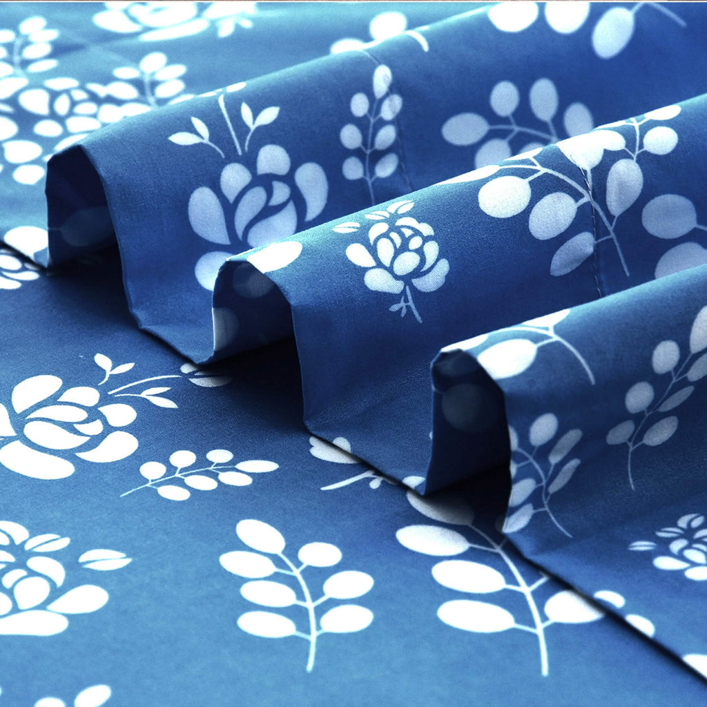 4-Piece Set: Floral Sheets Set Hypoallergenic Microfiber Ultra Soft Bed Sheets