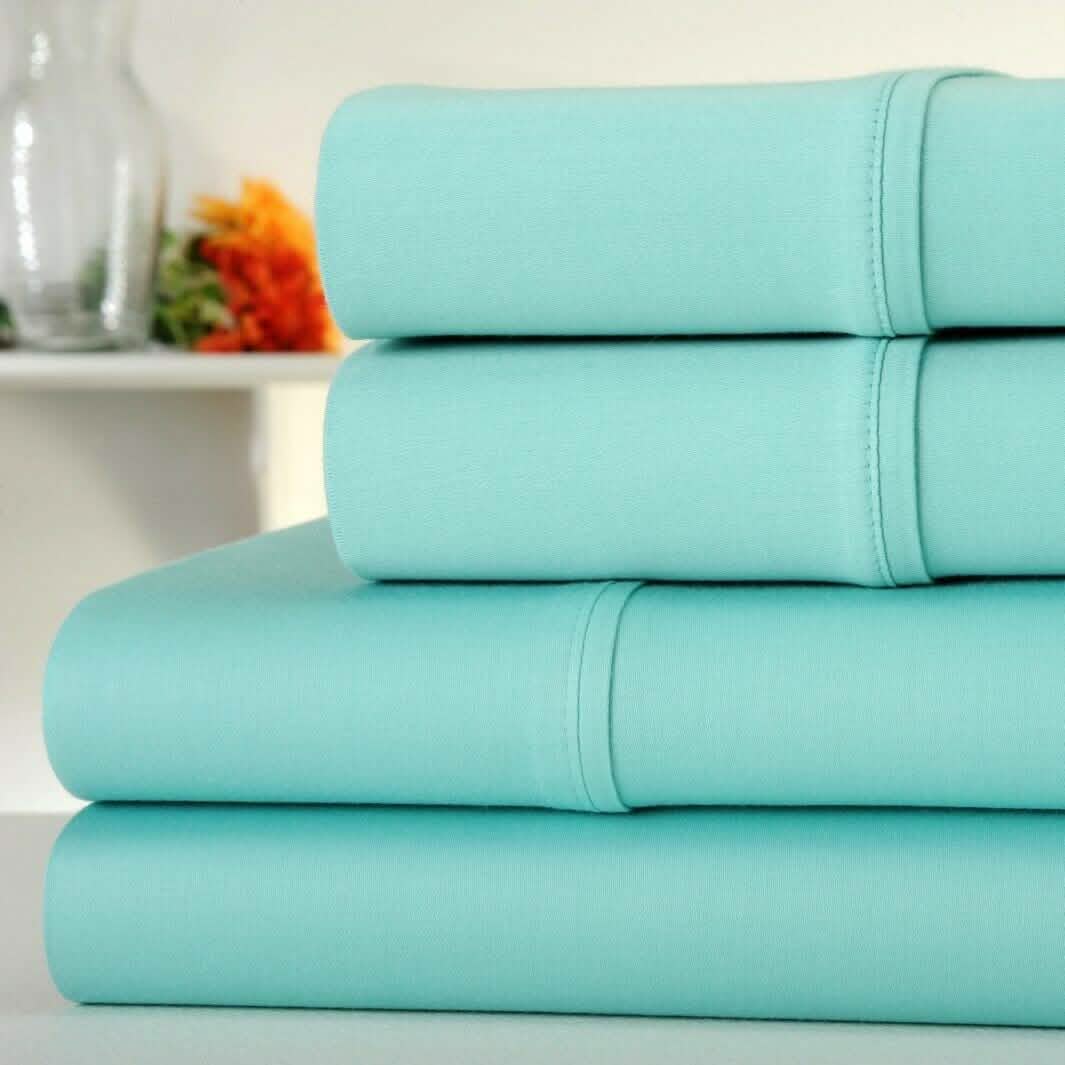 4-Piece Set: Kathy Ireland 300 Thread Count 100% Organic Cotton Percale