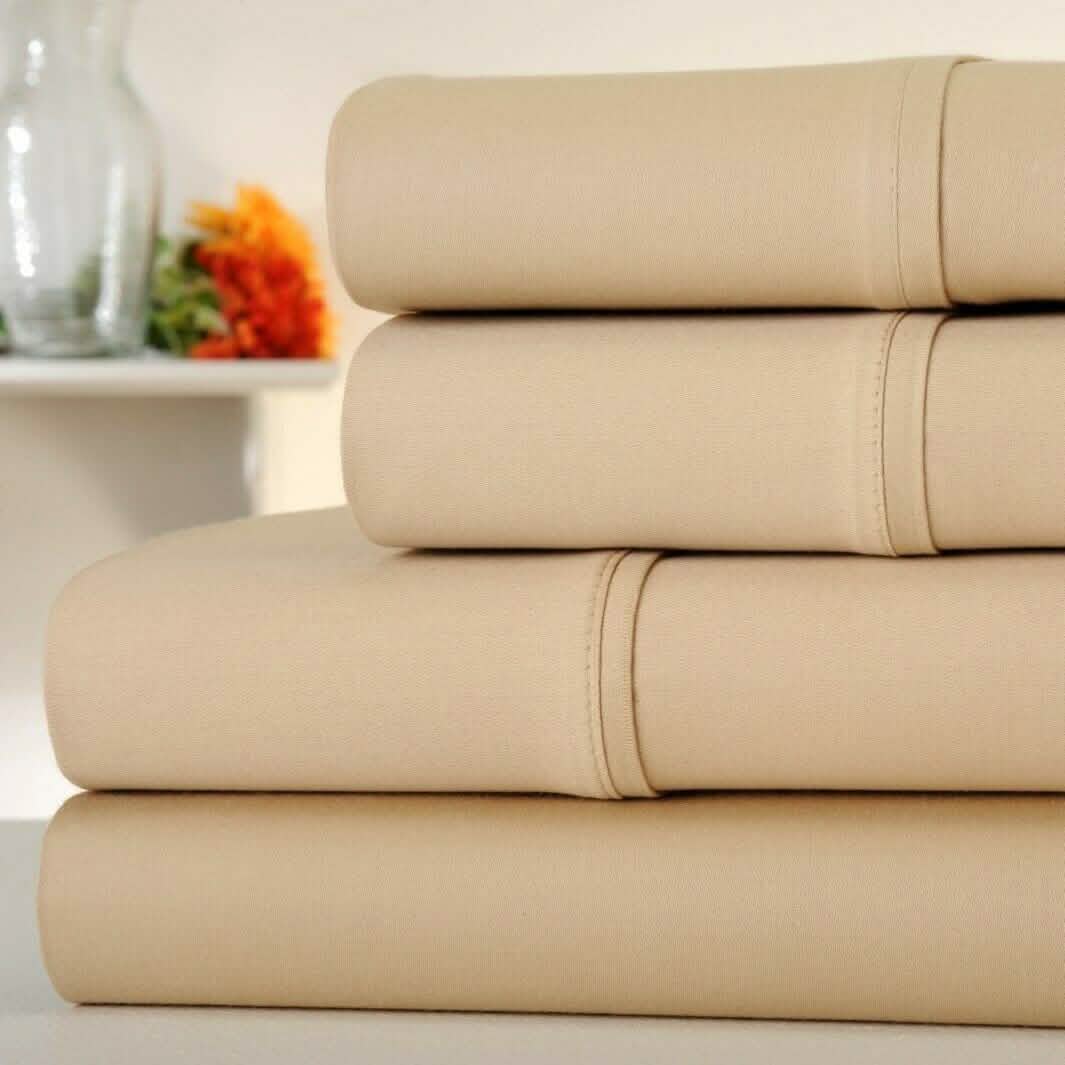 4-Piece Set: Kathy Ireland 300 Thread Count 100% Organic Cotton Percale