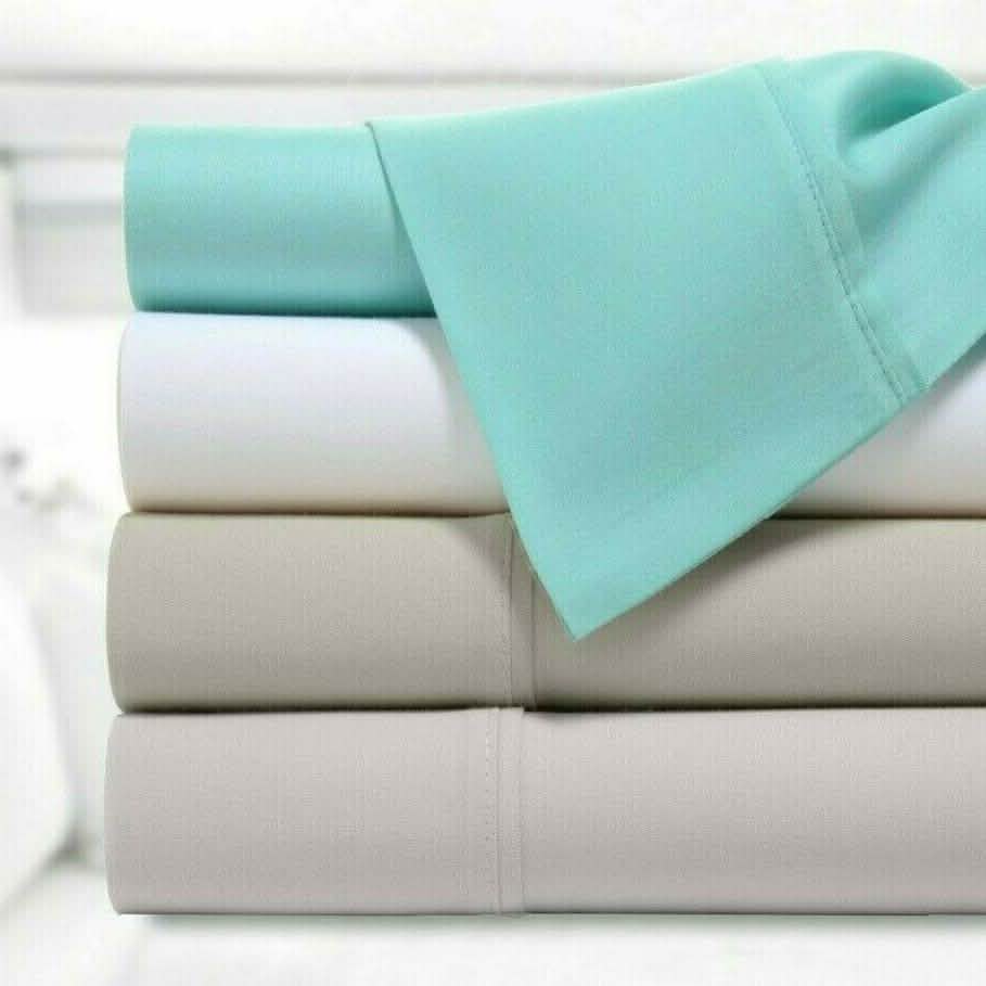 4-Piece Set: Kathy Ireland 300 Thread Count 100% Organic Cotton Percale