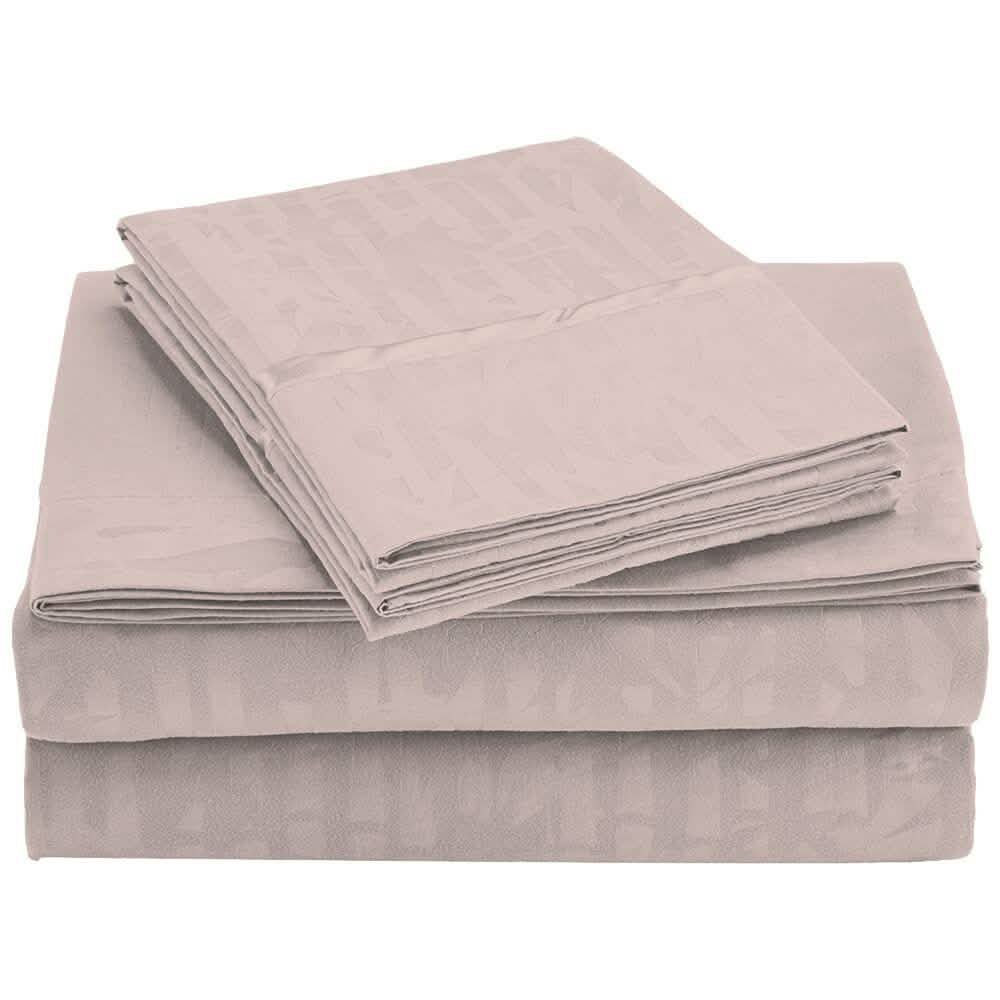 4-Piece Set: Super-Soft 1600 Series Bamboo Embossed Bed Sheet