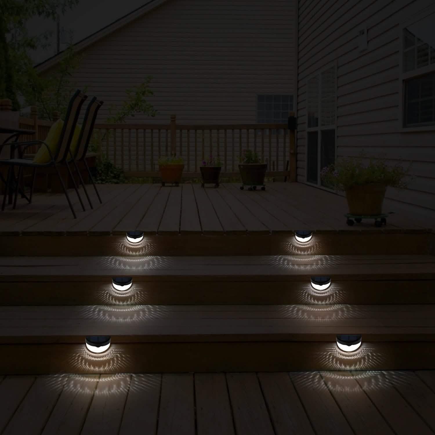 4-Piece: Solar Fence Outdoor Lights
