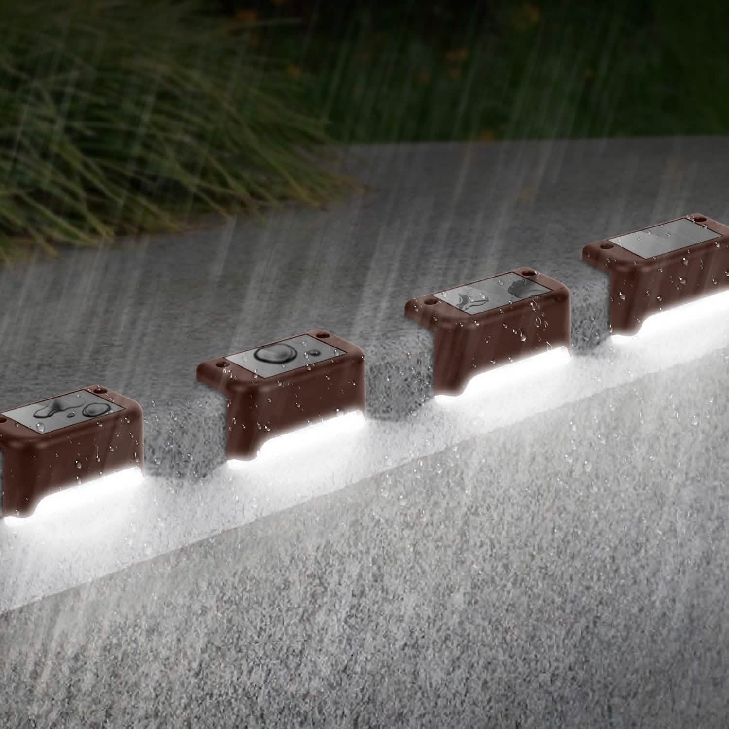 4-Piece: Solar Powered LED Step Lights