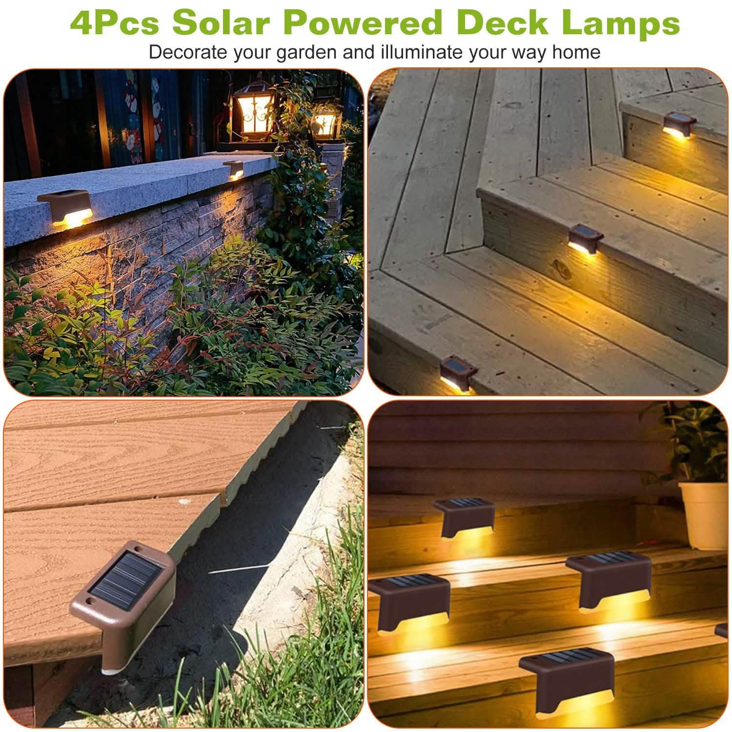 4-Piece: Solar Powered LED Step Lights