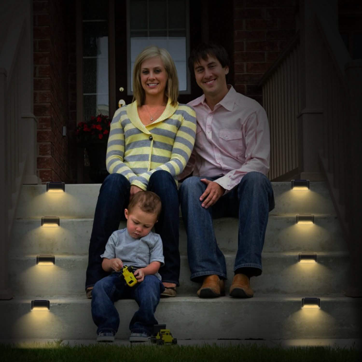 4-Piece: Solar Powered LED Step Lights