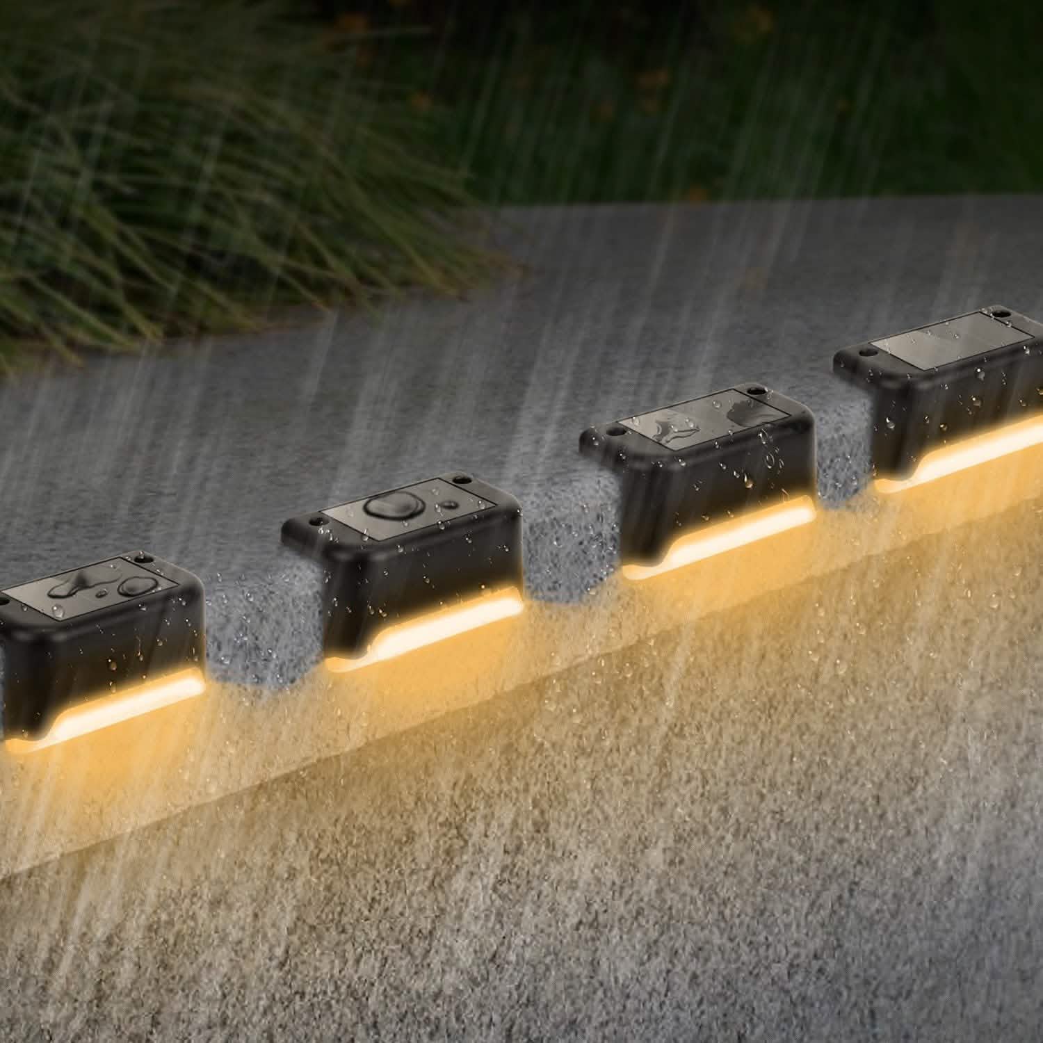 4-Piece: Solar Powered LED Step Lights