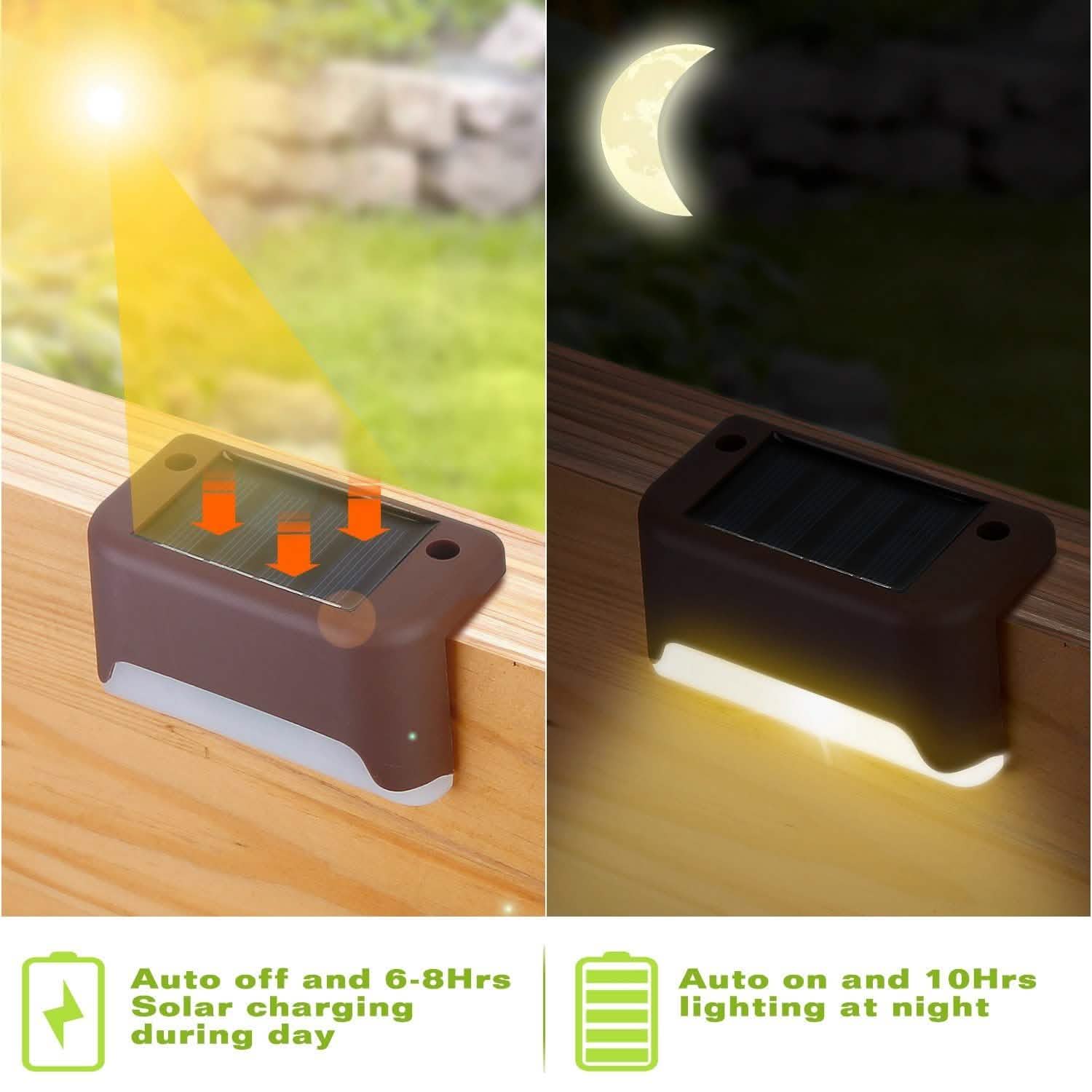 4-Piece: Solar Powered LED Step Lights